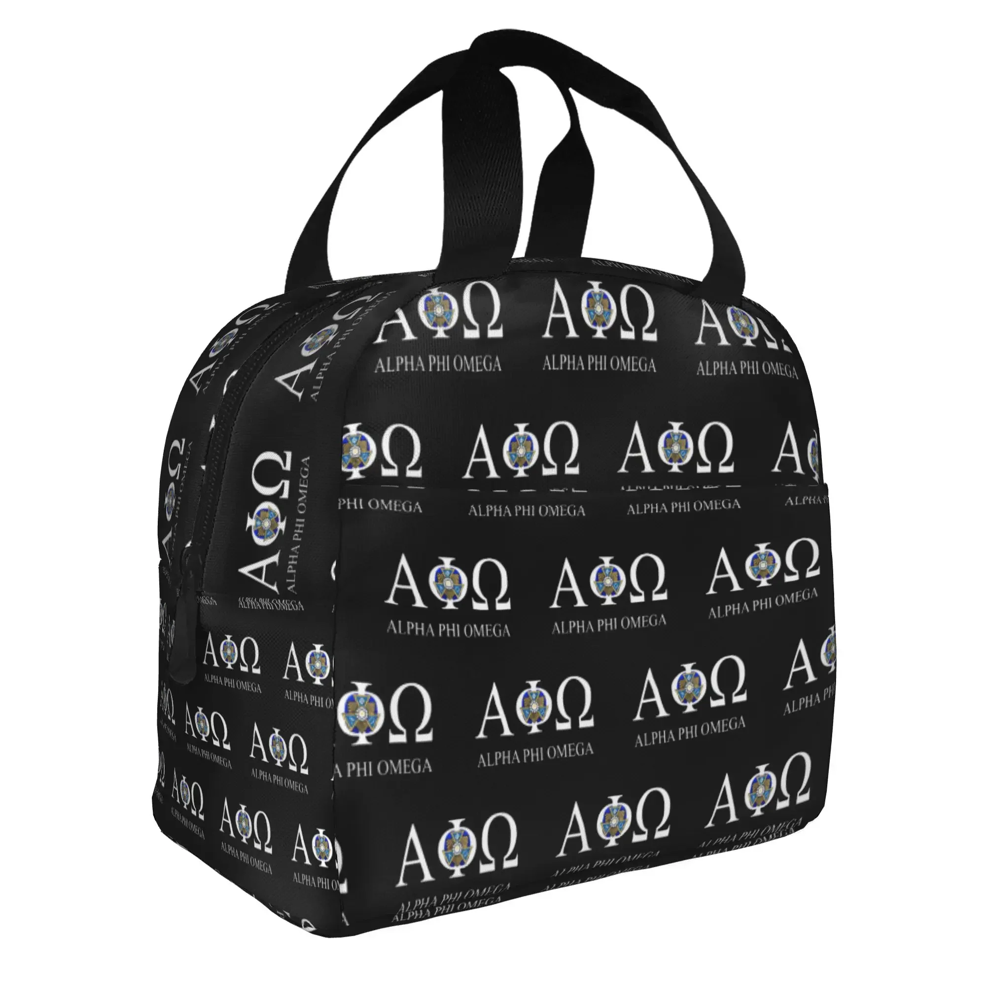 Checkered Plaid Alpha Phi Omegas  Lunch Bag Men Women APO Coeducational Fraternity  Warm Cooler Insulated Lunch Box for School