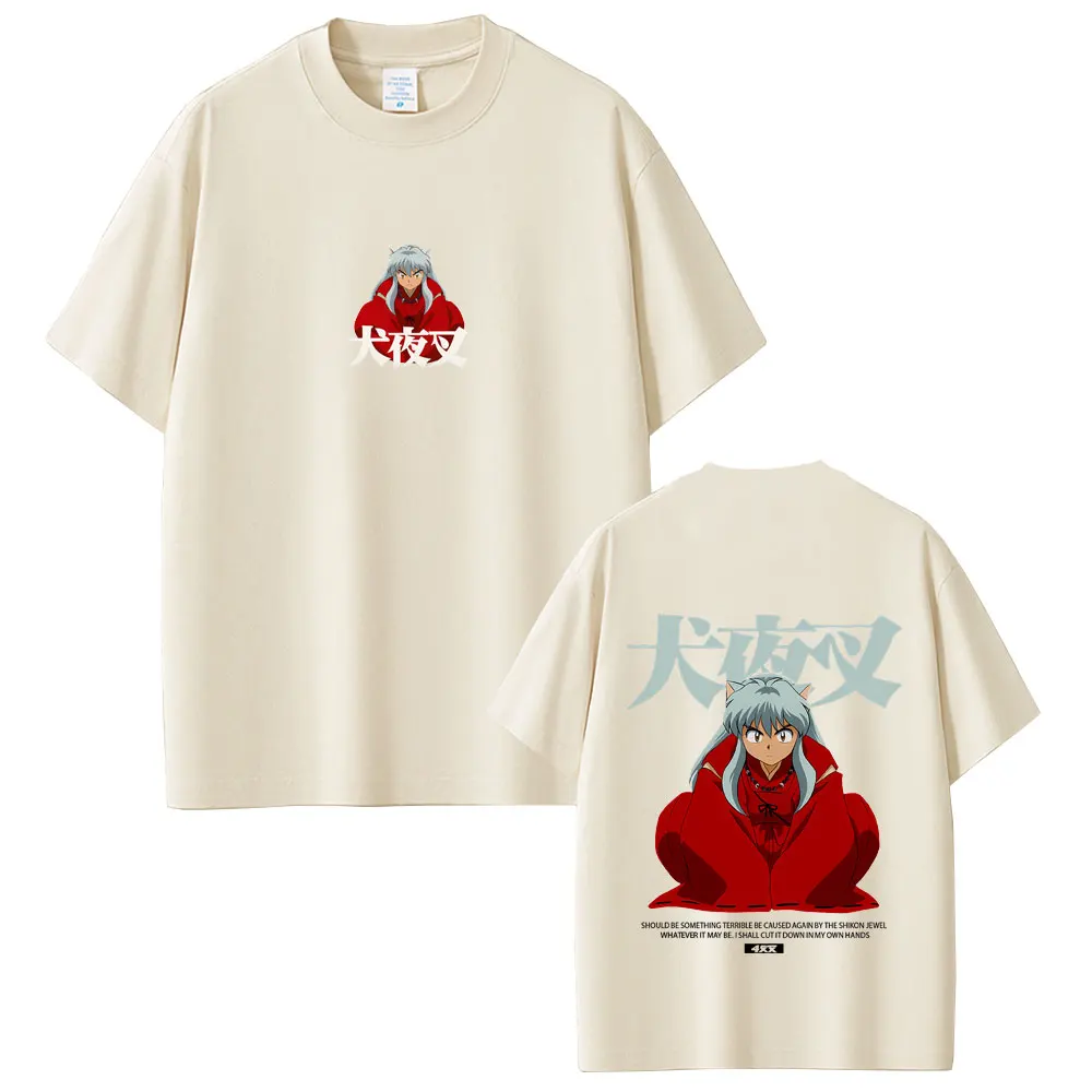 Anime Inuyasha Graphic Tshirt Men Women Clothing Casual Oversized Streetwear Unisex Fashion Vintage Cartoon Short Sleeve T-shirt