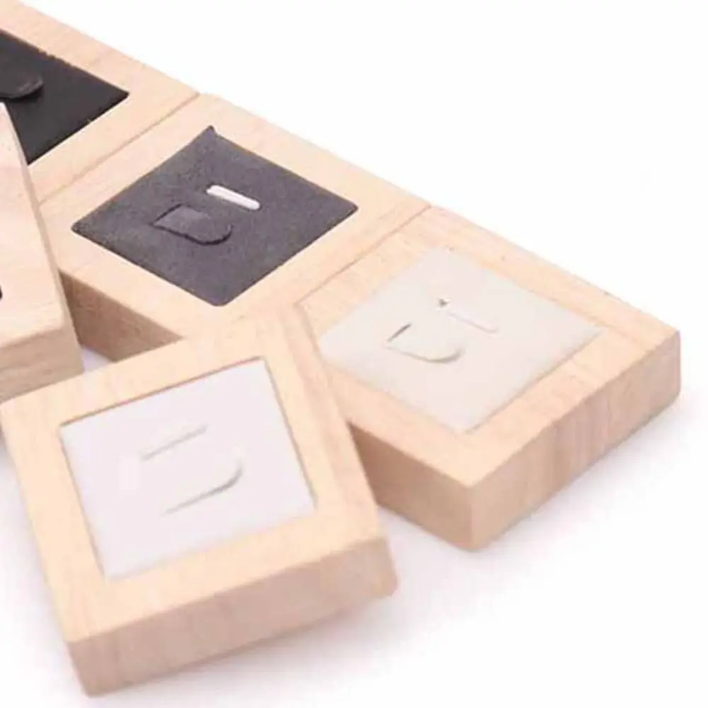 

Ring Holder Case Wooden Jewelry Show Props Ring Display Rack Jewelry Display Earrings Rings Organizer Solid Color