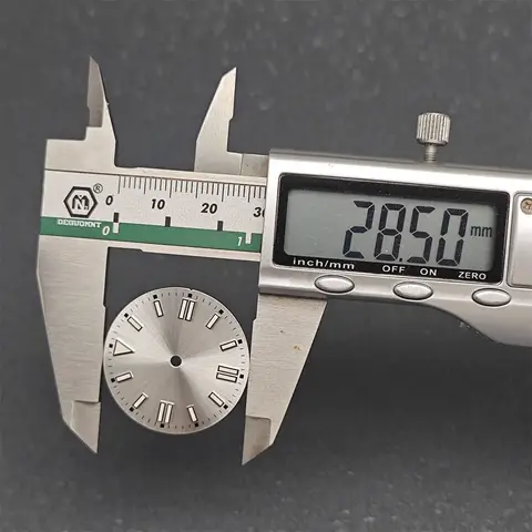 28.5 मिमी हरे चमकदार घड़ी डायल, सनरे स्ट्रिप्स, कीलें, बिना तारीख वाले घड़ी के चेहरे, NH35/8215/2813/2836 मूवमेंट के लिए सहायक उपकरण बदलें 8 best sales एनएच35ए डायल - №2