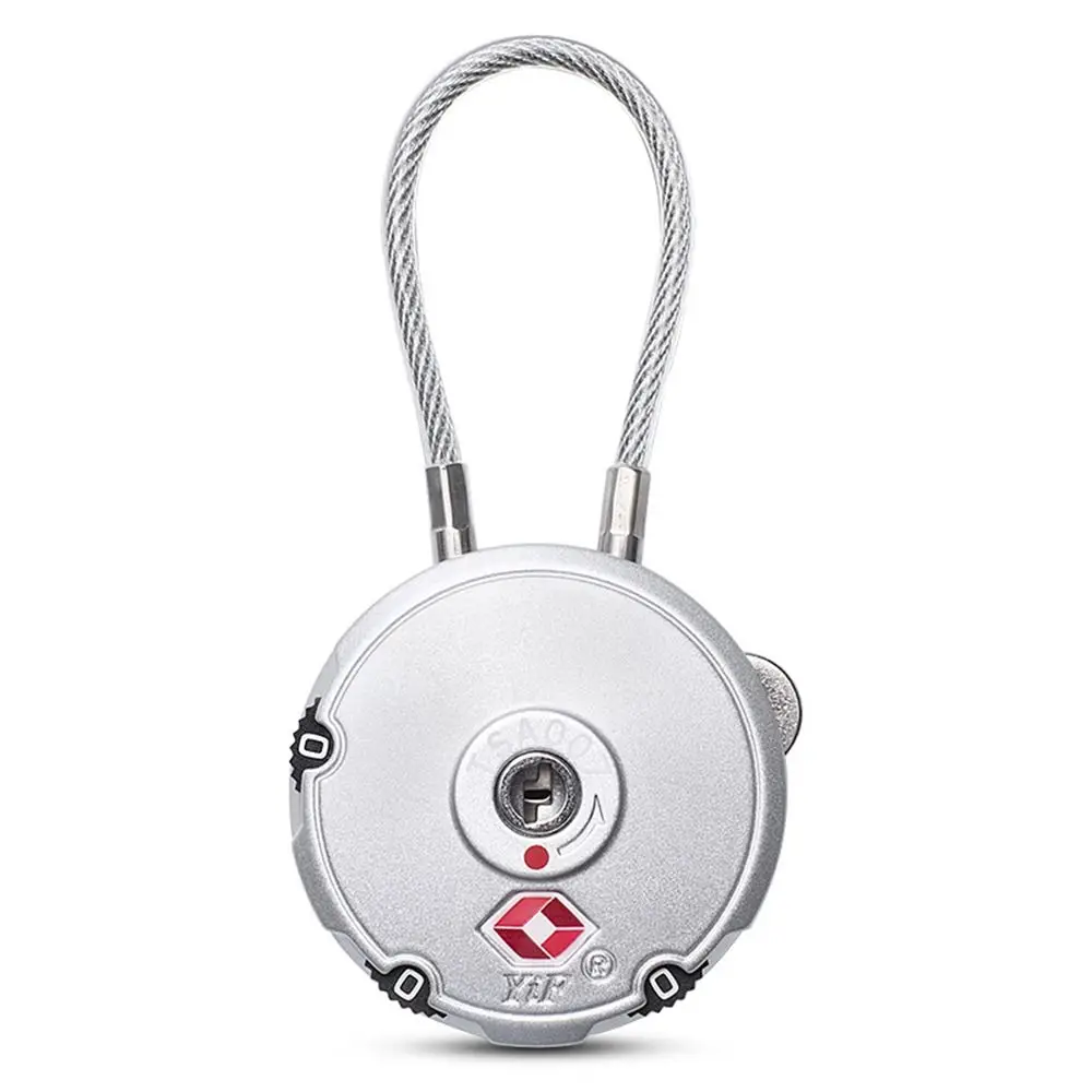 Portable Travel with Steel Cable Customs Code Lock 3 Digit Combination Lock Password Lock TSA Customs Lock