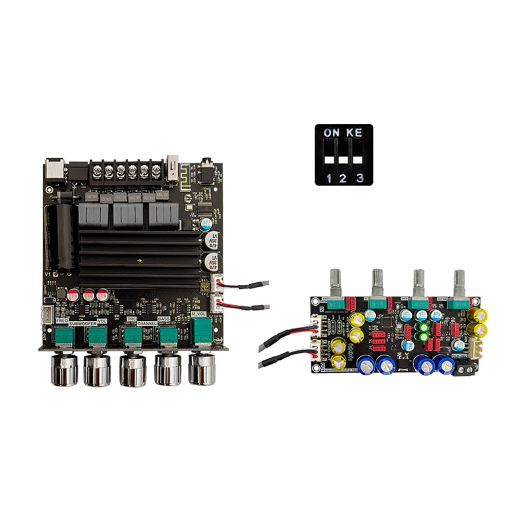 ZK-ST21 Bluetooth digital amplifier board 2.1 channel 100W+100W+200W subwoofer chip TPA3221 DC12-30V 10A