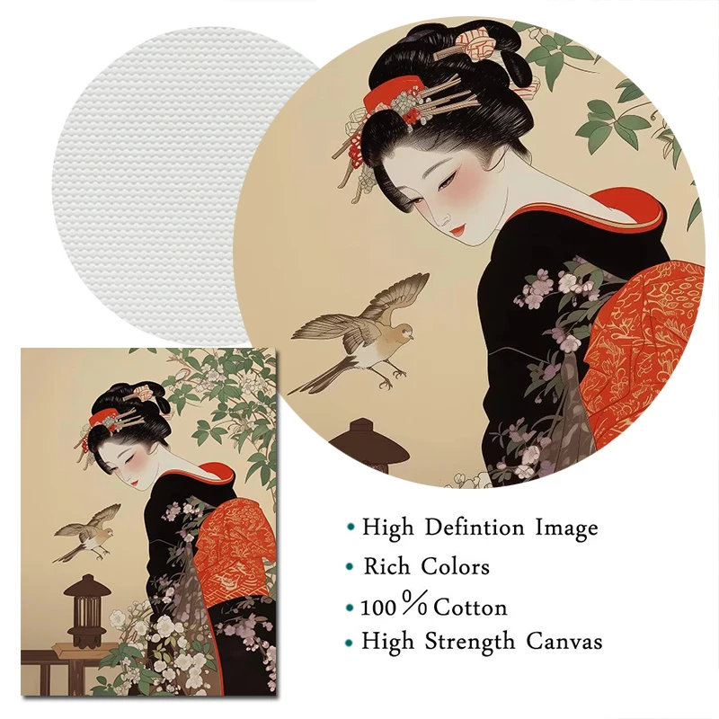 الكلاسيكية Ukiyoe الرجعية اليابانية الساموراي الثقافة اليابانية التقليدية المشارك قماش لوحات صور فنية للجدران لغرفة ديكور المنزل #6