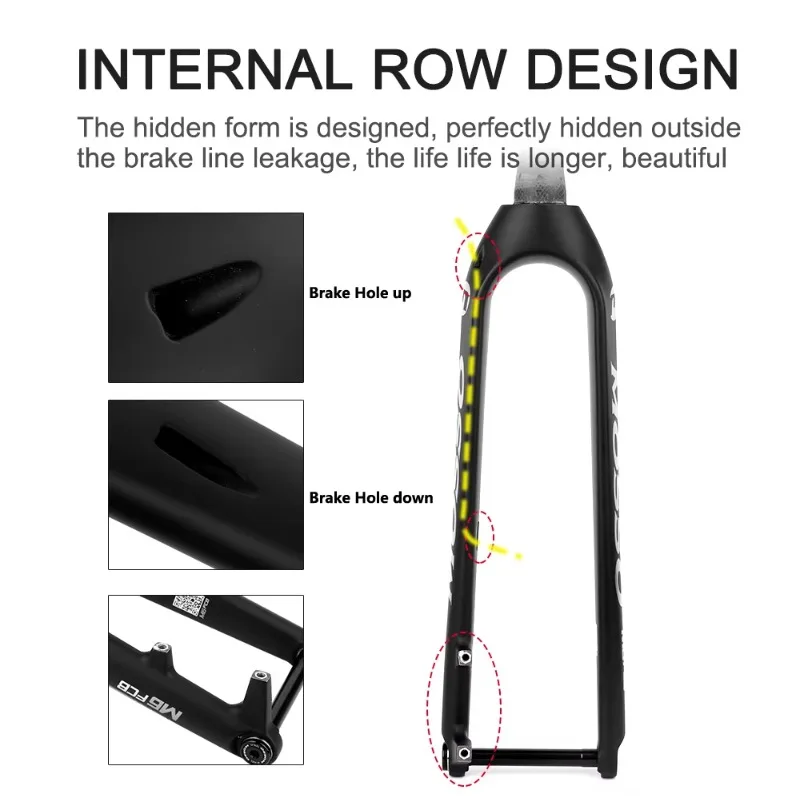 Mosso M6FCB BOOST Carbon Rigid Fork 27.5/29" Toray‑T700 Carbon MTB Bicycle Front Fork view 6