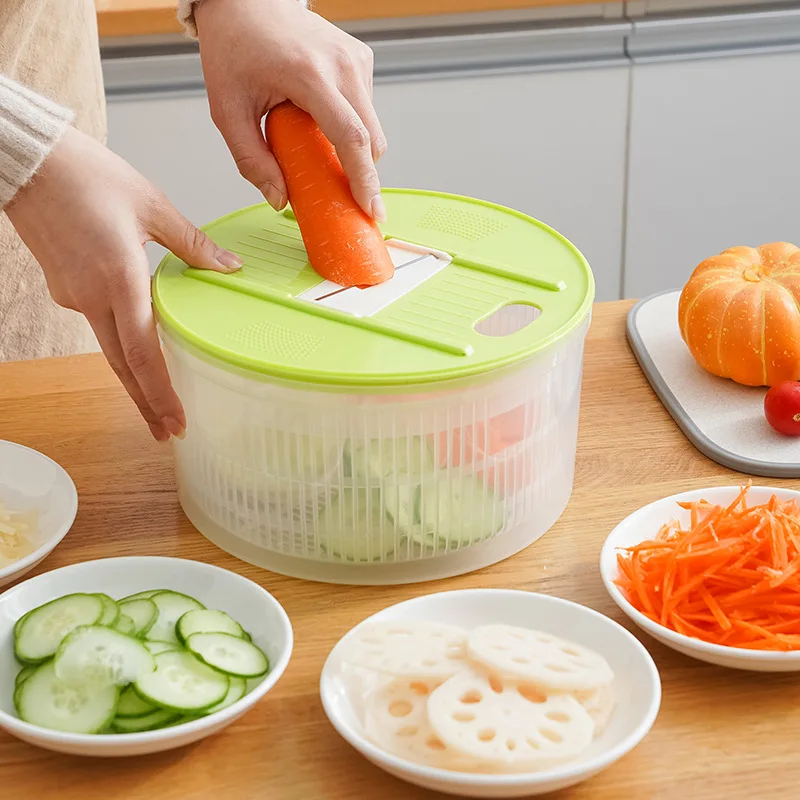 Salad Spinner Dryer Fruit Drain Basket Hand Crank Vegetable Dryer Centrifuge Food Dehydrator Fruits Basket Kitchen Accessories