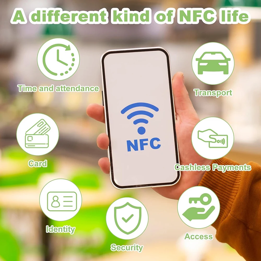 ملصقات NFC Tag NFC باللون الأبيض NTAG215 بطاقات NFC للعملات المعدنية المستديرة القابلة لإعادة الكتابة مع ظهر لاصق متوافق مع وظيفة Tagmo NFC