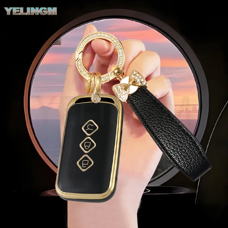 TPU 3-Tasten Smart Car Key Case Hülle für Chevrolet Aveo Trax Groove Captiva 2024 Wuling Fernbedienung Schlüsselhalter Schlüsselanhänger Zubehör