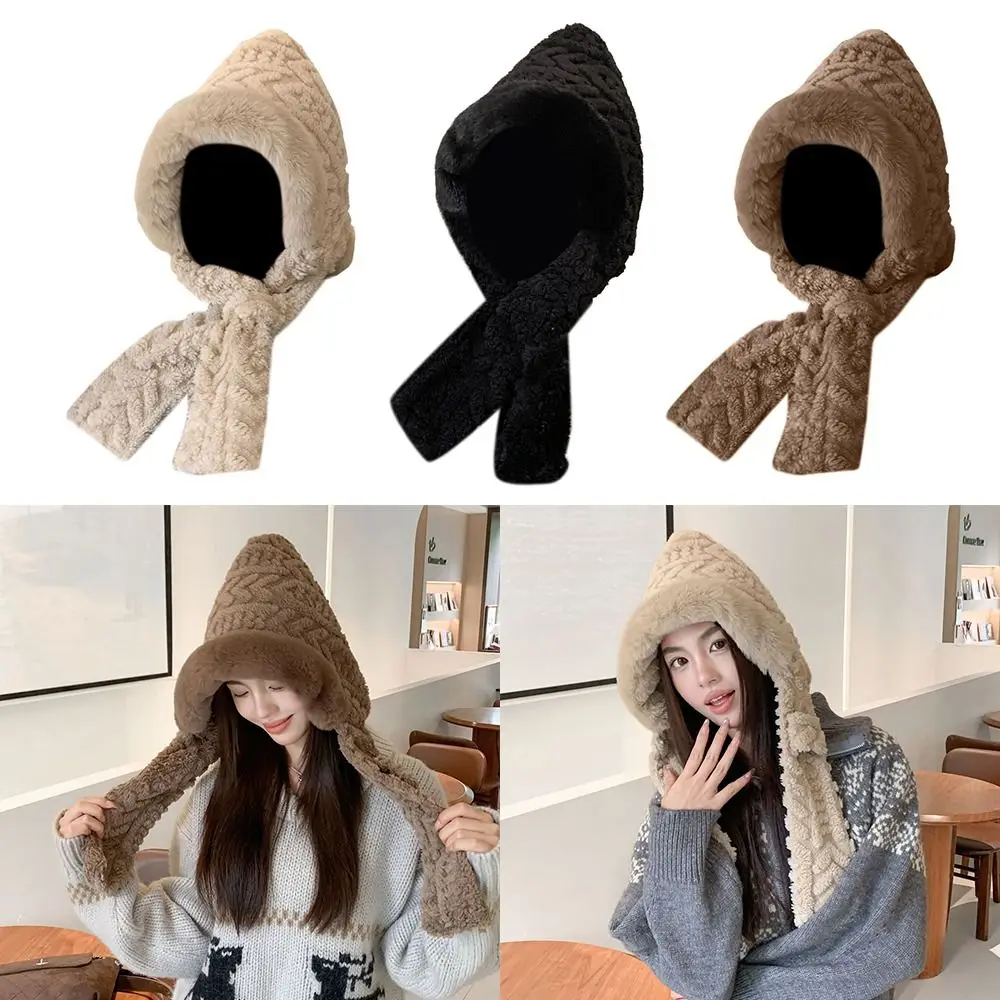 

New Winter Hat Scarf Breathable Adjustable Ear Protection Hat Fleece Lined Windproof Cross Neck Warm Hat Winter