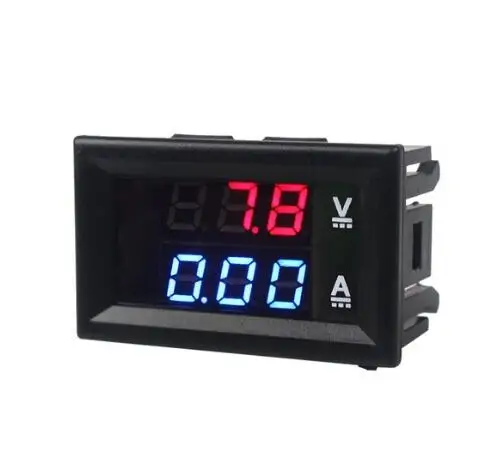 5pcs/lot DC 100V 10A Voltmeter Ammeter Blue + Red LED Amp Dual Digital Volt Meter Gauge