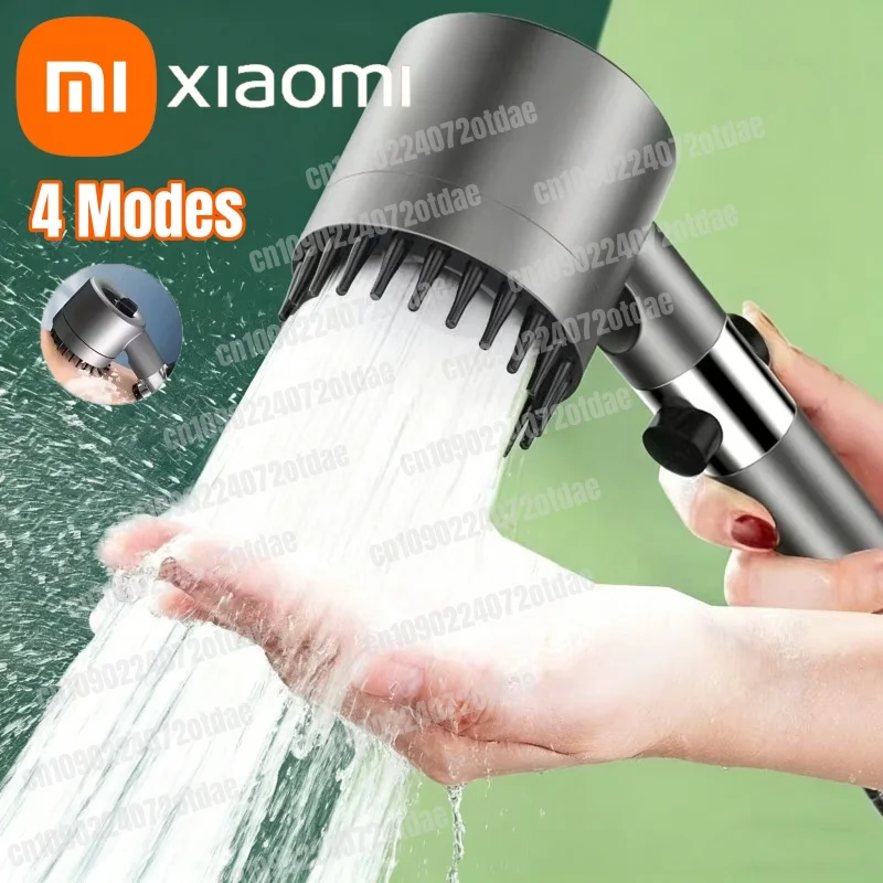 Cabezal de ducha con filtro de alta presión Xiaomi, pulverizador ajustable de 3 modos con cepillo de masaje, juego de ducha de lluvia, elemento filtrante cambiable