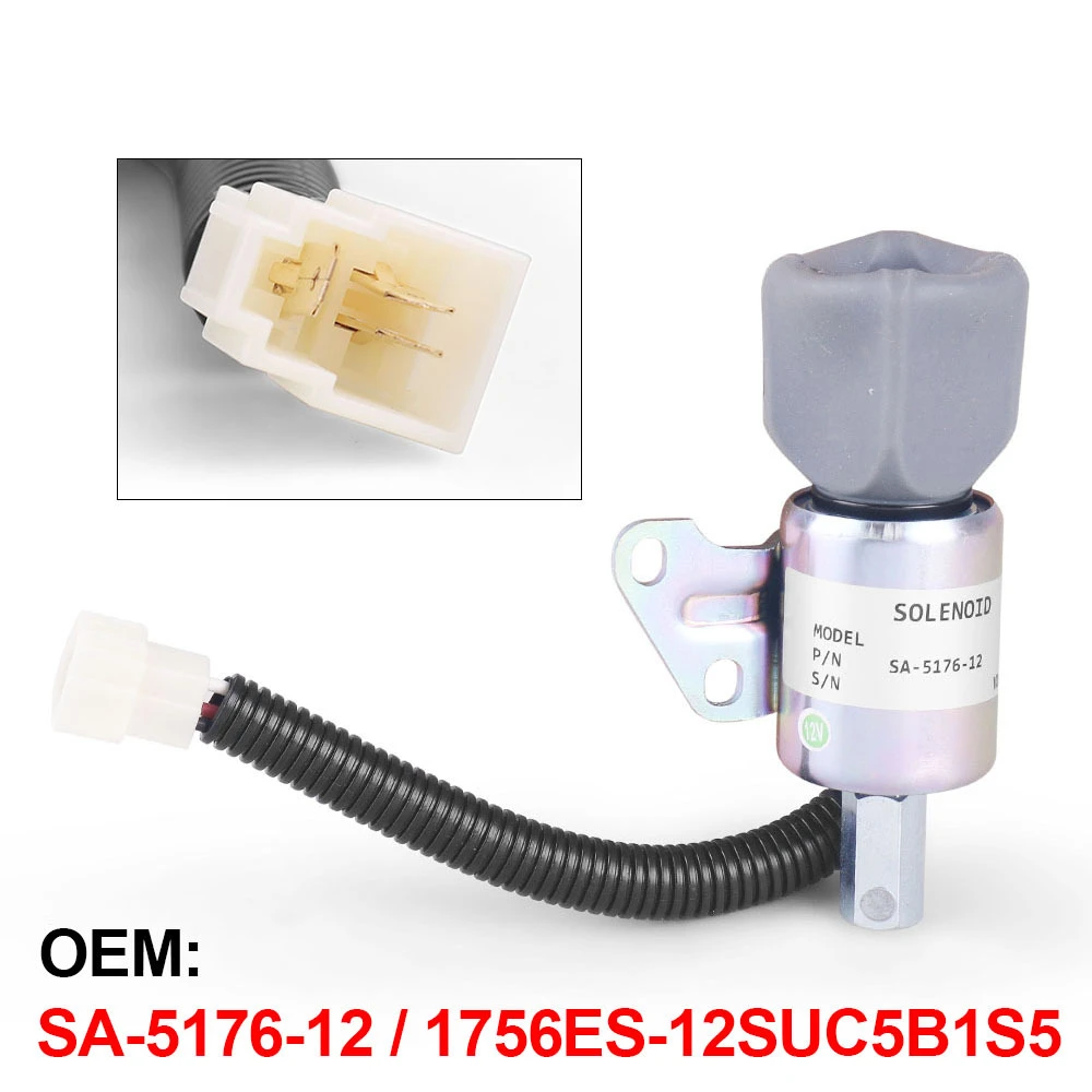 ​SA-5176-12 Fuel ShutOff Solenoid For Kubota D722 D902 Z482 1756ES-12SUC5B1S5