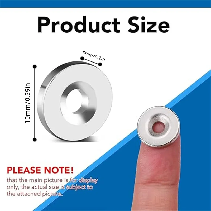 10x5-M3/12x5-M3/15x3/15x5/20x3 Small Magnets, Hole Magnets with Countersunk Hole, Cabinet Magnets for Cabinet Doors, Home, Kitch