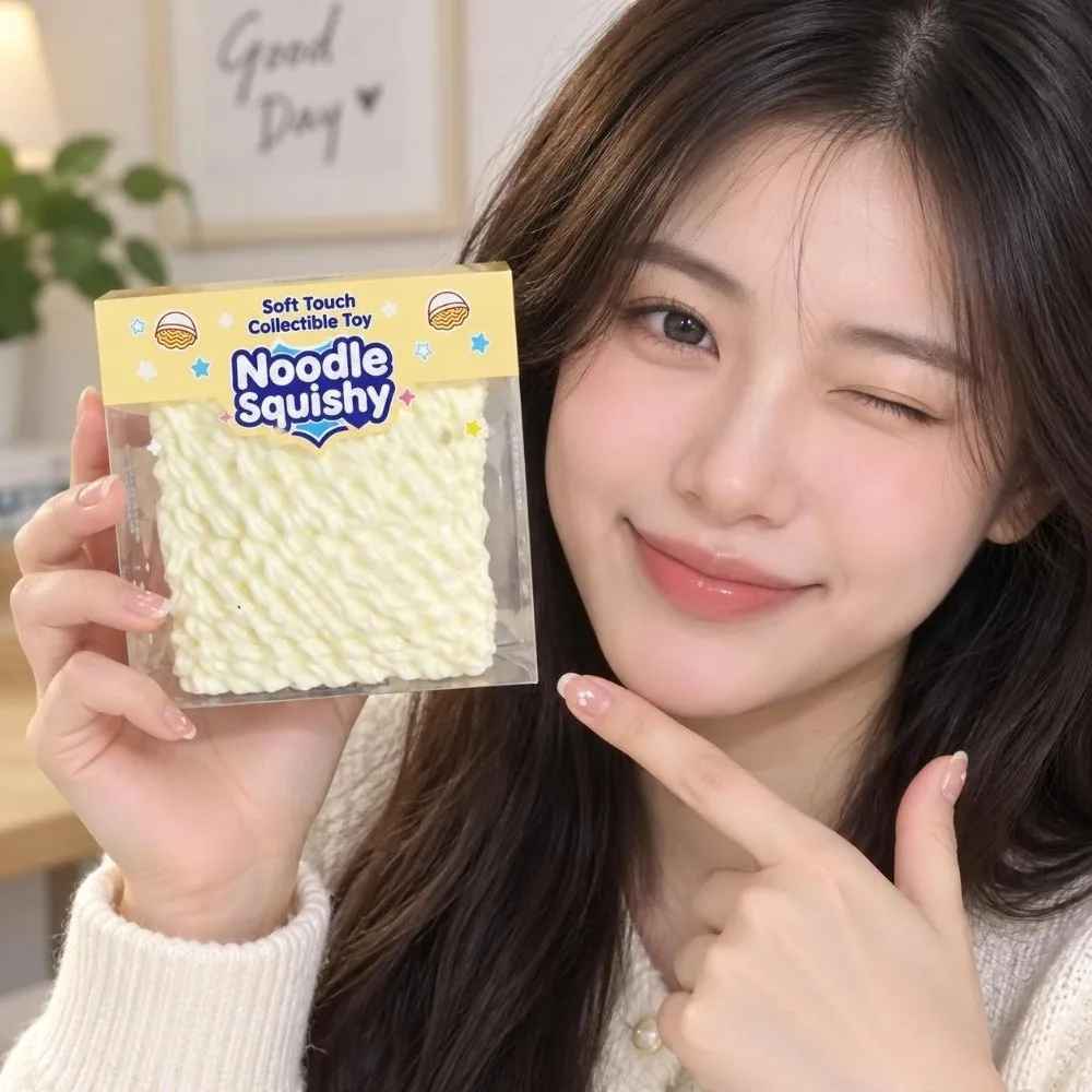 Crunchy Noodles Squeeze Toy Moldable Building Blocks Crackling Noodles Squishy Toy Sound Effects Hand Relax Realistic Food Pinch