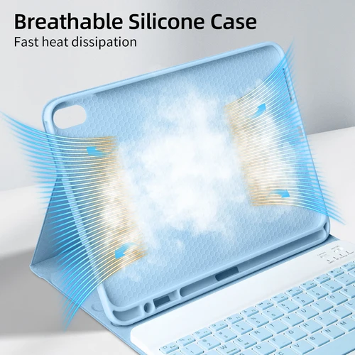 Imagen 2 del producto Funda con Teclado para Tablets iPad 10ª, 11ª Generación, A16, Air 11 2025, Air 4, 5, 10.2, 9/8/7ª Generación, 10.5, 9.7, Pro 12.9, 13, 11, Mini 6, 7