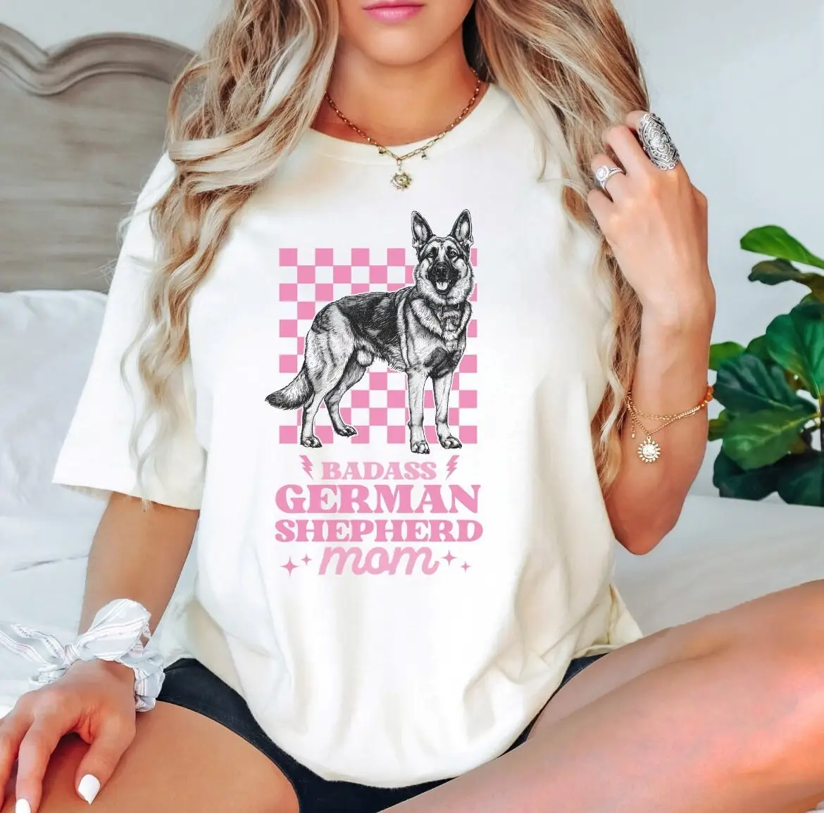 Badass German Shepherd Mom T Shirt GSD For Dog