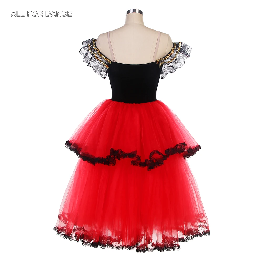 22562 Black velvet with Yellow Tulles Tutu Spanish Group Dance Ballet Tutus Ballet Costumes Dance Tutu