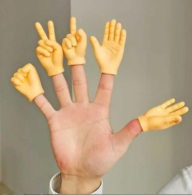 

yety puppetSet of Tiny Hand Finger Puppets Fingertip Prank Toy Hand Prop for Game Party