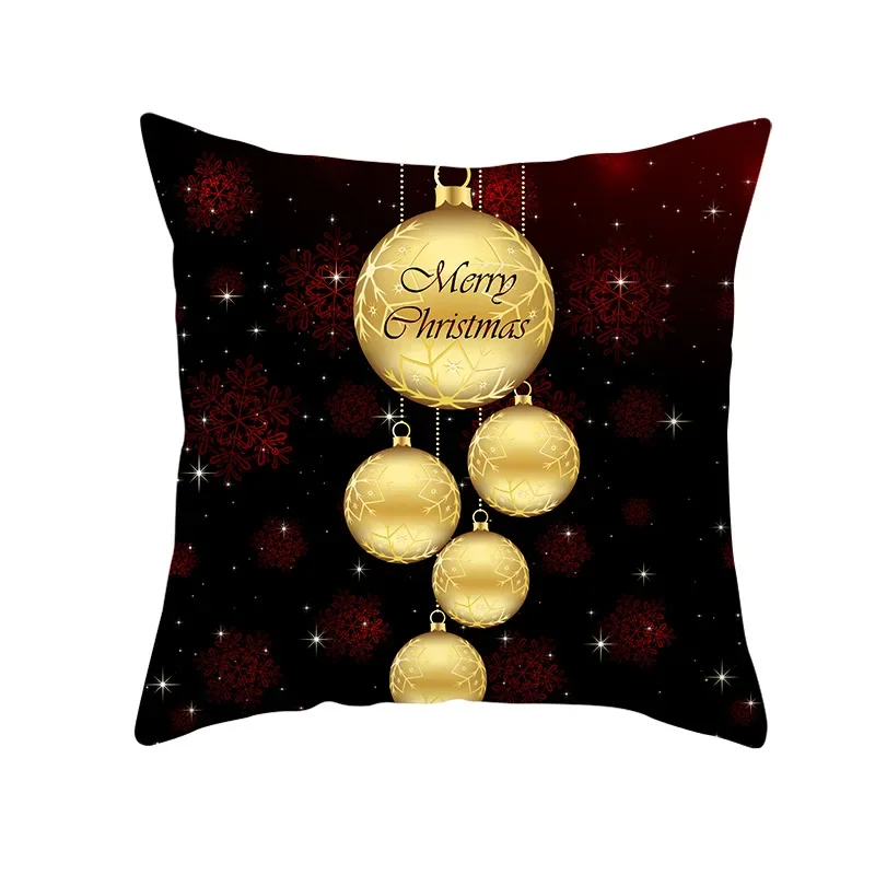 Funda de cojín navideña dorada y negra, funda duradera latable, novedad de 2026, adorno para el hogar, decoración navideña de