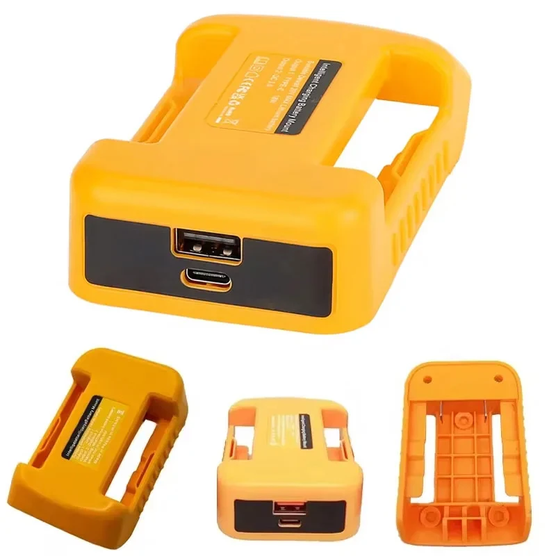 

USB Charger Adapter for Dewalt 18V 20V Li-ion Battery with USB and Type-C Fast Charging DCB200 DCB205 for DEWALT