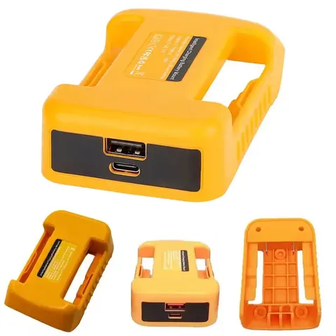 Adattatore caricabatterie USB per batteria agli ioni di litio Dewalt 18V 20V con ricarica rapida USB e tipo C DCB200 DCB205 per DEWALT