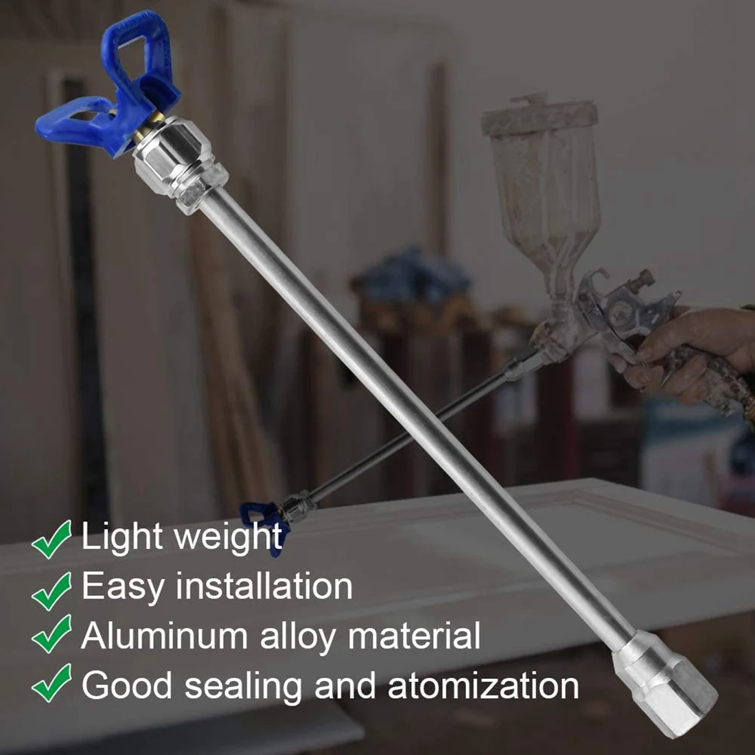 ABKO-Mât d'Extension de 30cm avec Siège de Buse pour Systèmes de Pulvérisation de Peinture Sans Air