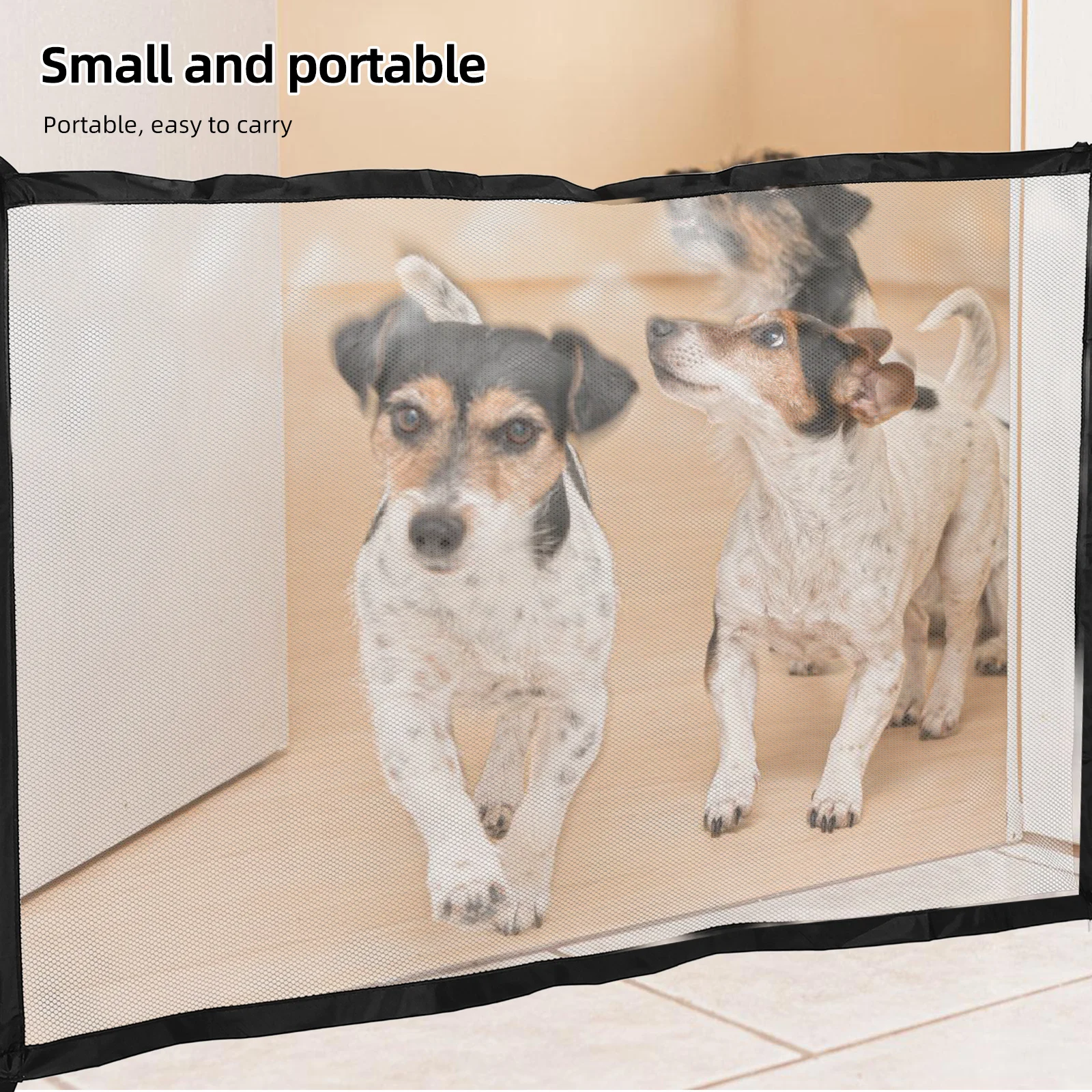 Dog Mesh Gate Pet Isolation Fence Strong Safety Barrier for Home Use Easy Install Dog Fence for Door Or Stair Pet Safety Gate