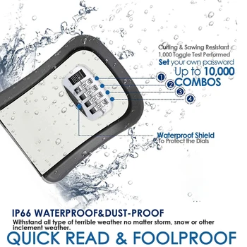 키 키퍼 콤비네이션 잠금 장치, 방수, 4 자리 암호, 5 키 보관함, 집 또는 사무실 수리하기 쉬움