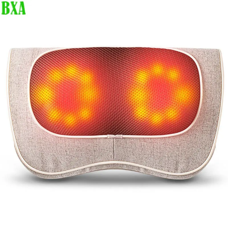 Electric Back Massage Pillow Vibrating Kneading Hot Compress Relief Neck Shoulder Pain Multifunctional Relaxation Waist Massager