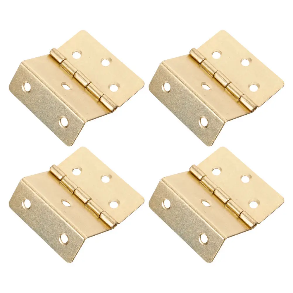 

4Pcs Iron Vintage Hinges Triple Fold Right Angle Design for Cabinet Doors Furniture Boxes Jewelry Chests Sturdy Decorative
