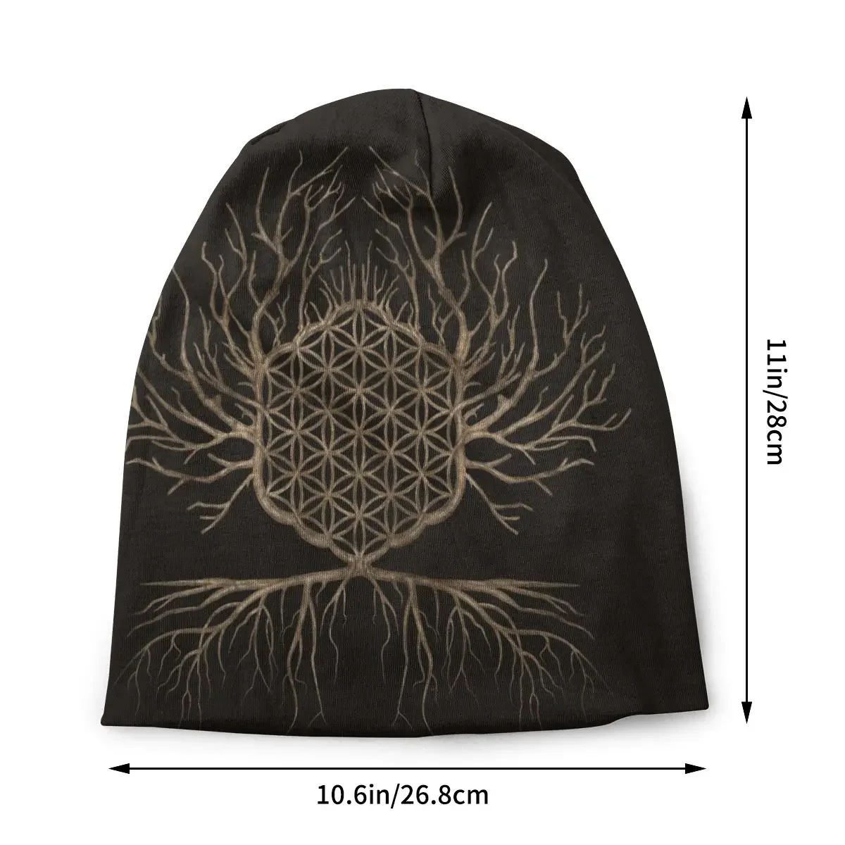 Thin Bonnet Hats Men Women's Flower Of Life In Tree Cap Street Skullies Beanies Caps