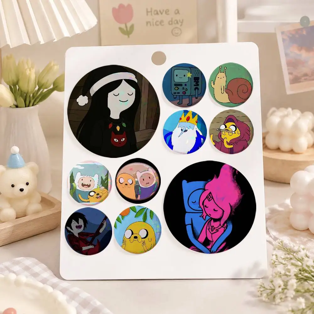 A-Adventure Time Tinplate Brooch Figure Icon Badge Handmade Brooches For Backpack Clothes Decoration