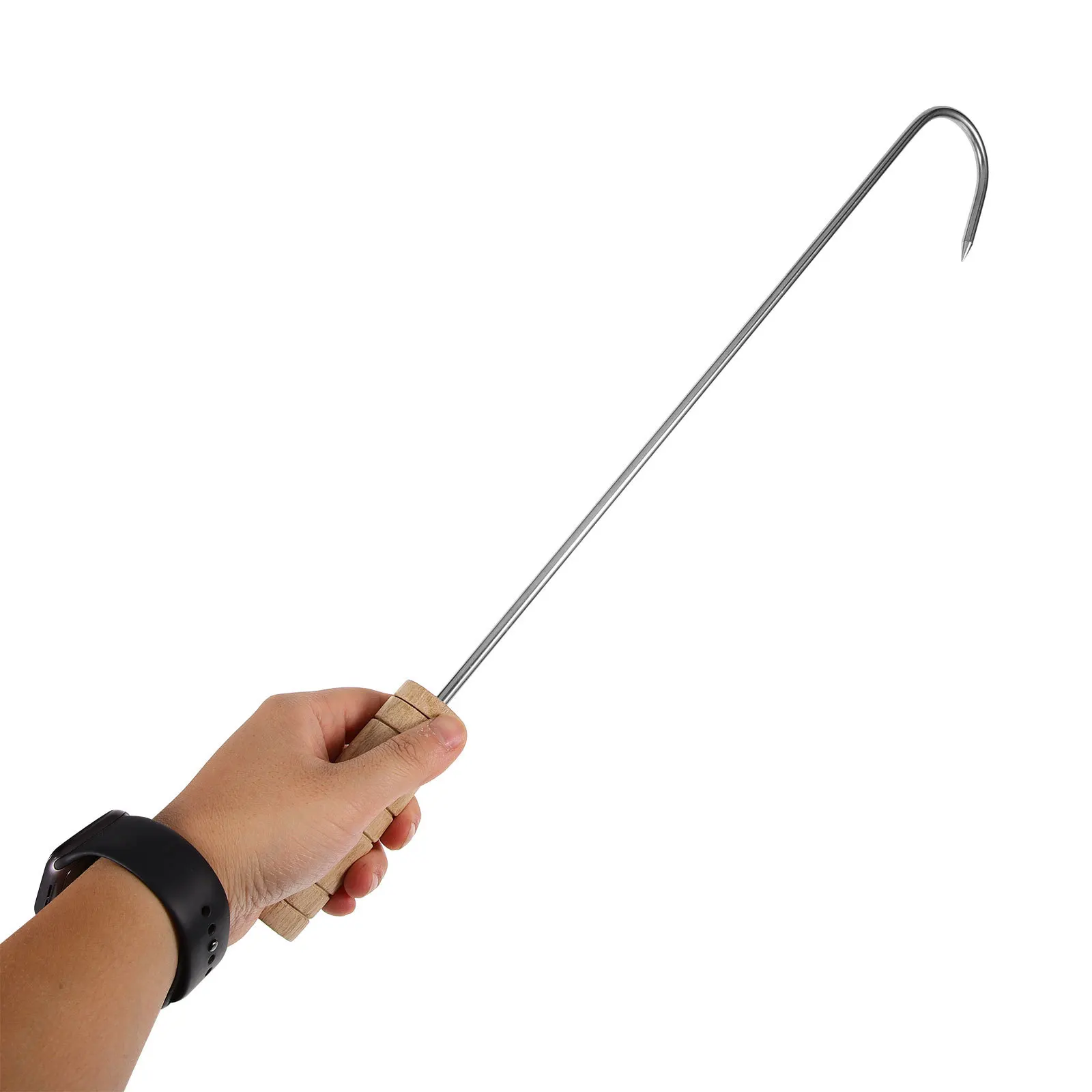 2 قطعة مقبض الفولاذ المقاوم للصدأ السنانير الصلب المعادن التمهيد مجتذب للمطبخ اللحوم السنانير كاوبوي التمهيد مجتذب أداة #1