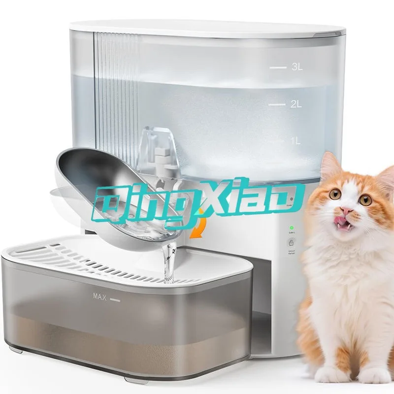 Ultra Silent Automatic Circulating Pet Water Dispenser Long Battery Life Tipping Bowl Design Gravity Flow Fresh Water Supply - view 2