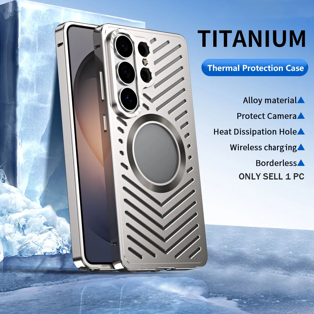 for Samsung Galaxy S26 S24 S25 Ultra, Rapid Cooling phone case Magnetic Magsafe Cool Design ultra-thin Aluminum Alloy Shell.
