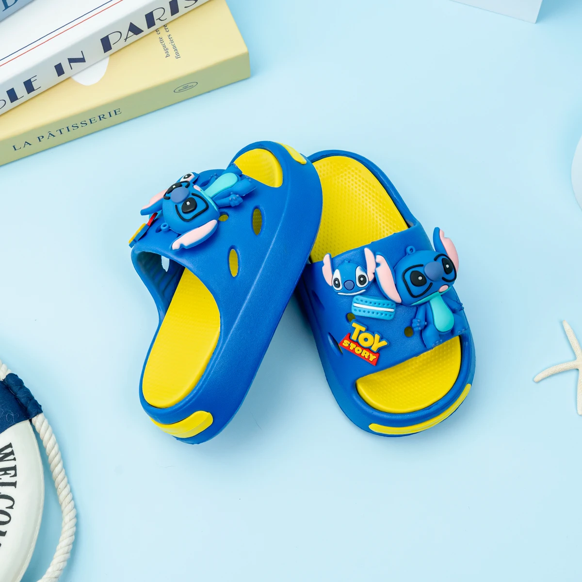 Summer Cartoon Stitch Slippers Boys and Girls EVA Fashion Indoor Soft Sole Anti Slip Sandals Cute Wear Sandals Gift Outside DIY