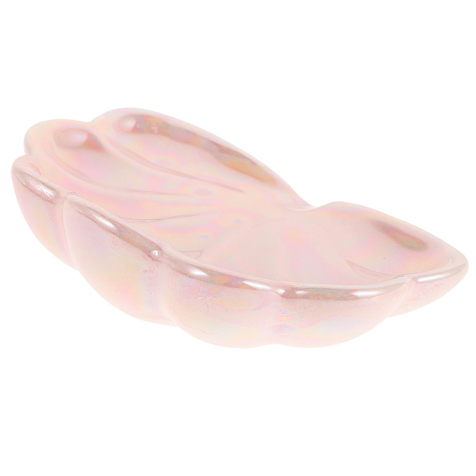 

Self Draining Shell Soap Dish Ceramic Tray Bathroom Organizer Decorative Holder Jewelry Plate for Rings Earrings Storage