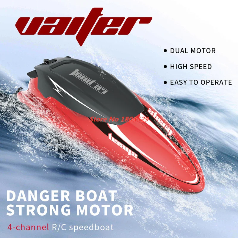 34CM High Speed RC Speedboat Waterproof Rechargeable Radio Control Racing Boat 2.4G 30Min Water Game Outdoor Boats Toy Boy Gift