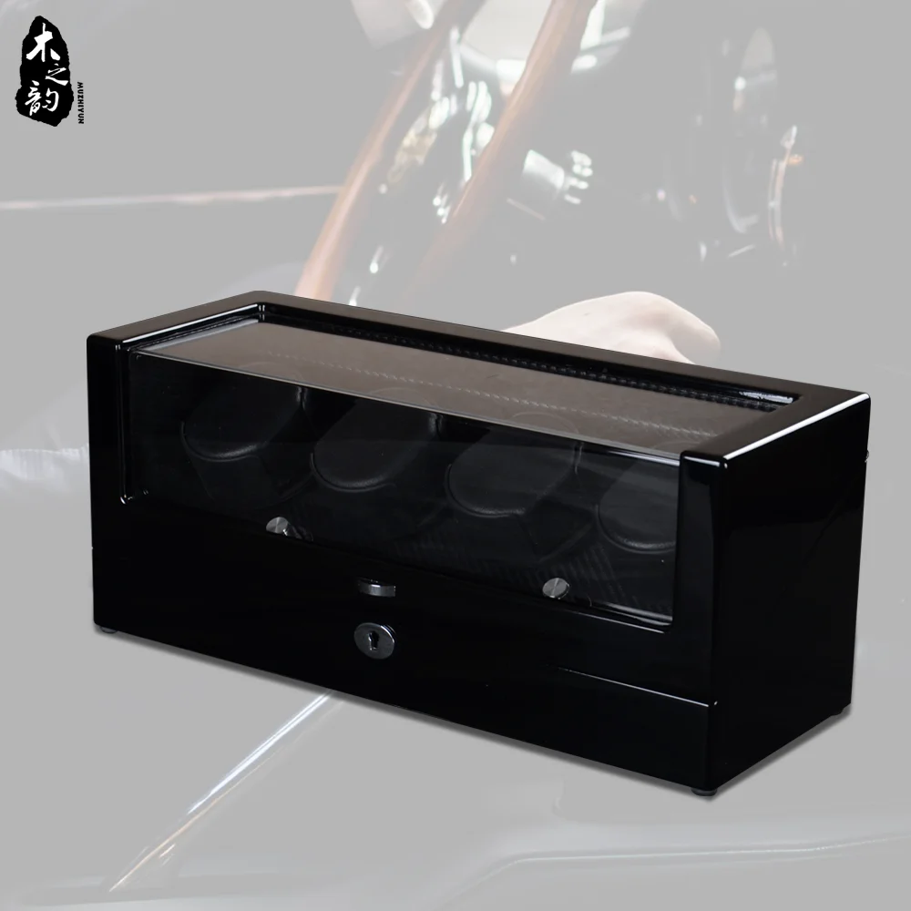 Automatic Watch Winders Storage Wood Box +Acrylic Window Watch Holder Box 1/2/3/4 Watches Gift Box for Collector