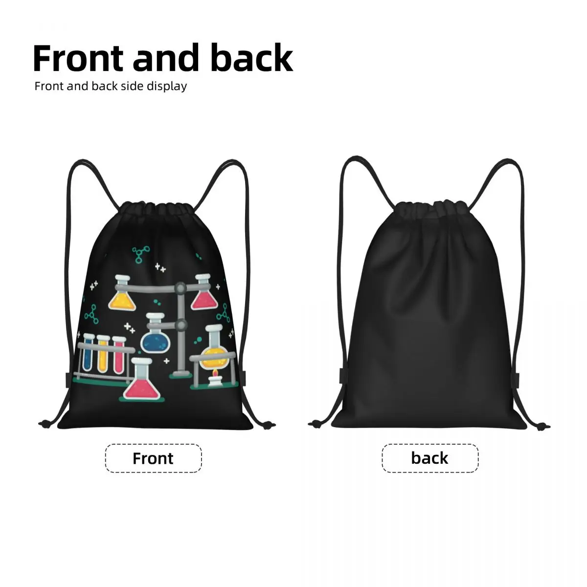 Amazing Chemistry Drawstring Backpack Bags Men Lightweight Science Laboratory Technology Gym Sports Sackpack Sacks for Shopping