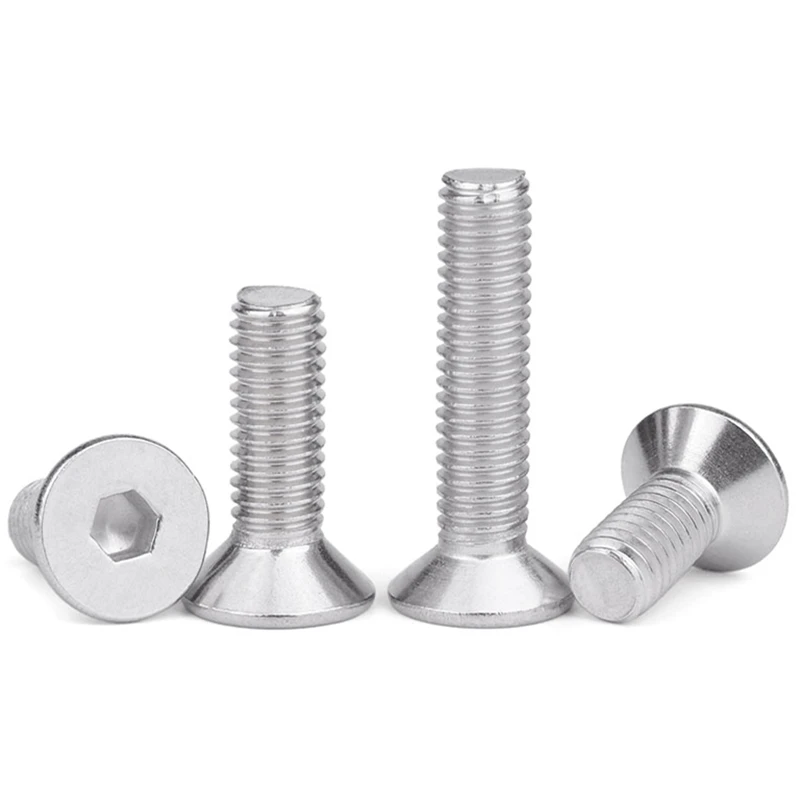 DIN7991 Inside Allen Head Screw M1.6 M2 M3 M4 M5 M6 M8 M10 M12 304 Stainless Steel Hex Socket Flat Countersunk Head Screw Bolt