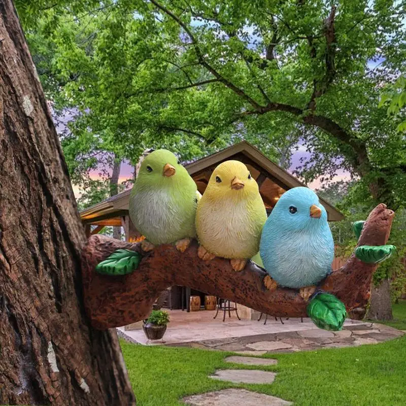 

Фигурки птиц, скульптура птиц на ветке, декоративная подвесная скульптура из смолы, современное искусство для двора, крыльца, гостиной, ванной комнаты