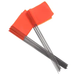 30 Pcs Signal Flag Marker Flags For Supplies Garden Markers Dog Training Survey Triangular Irrigation Marking Flags Sturdy Steel