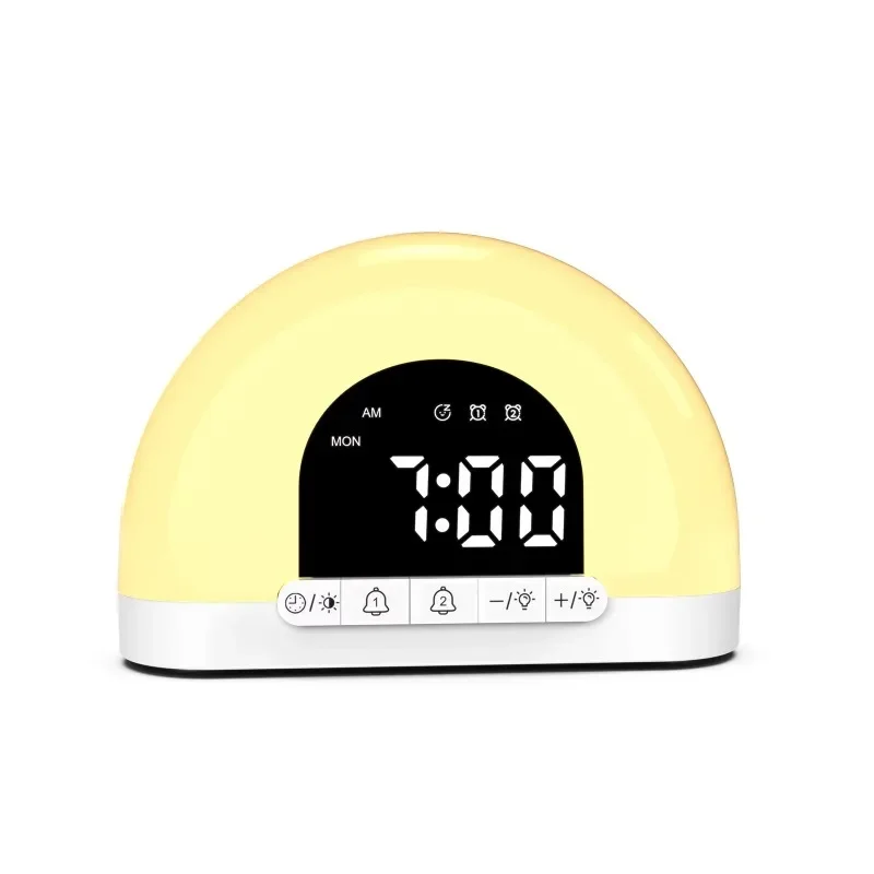 Smart wake-up light children adult bedroom sunrise analog sound desk clock