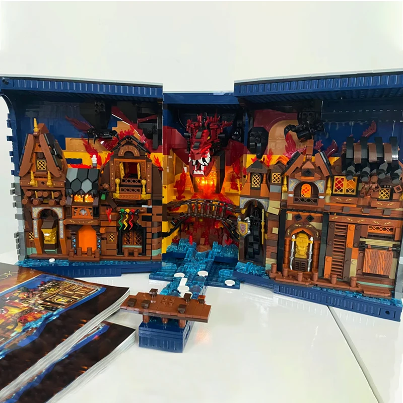 Ideas Hobbit Themed Bookstore Building Blocks Assembly Toys Creative Desktop Decoration Bookends Model Bricks For Kid Gift MOC