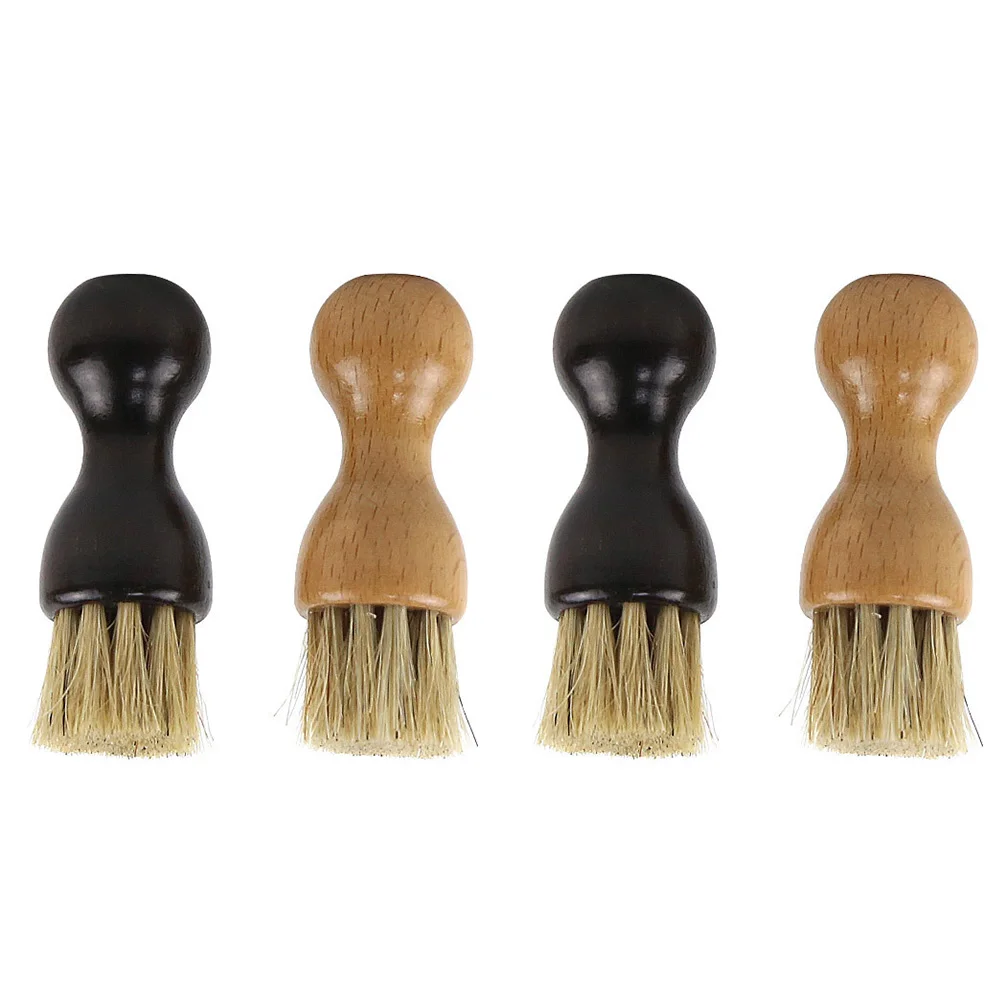 

4pcs Multifunctional Shoe Brush Cleaner Polishing Dauber Black Sneaker Dust Dirty Removal Wooden Home Essentials