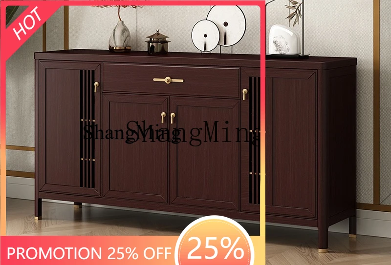

FG new Chinese style all solid wood integrated wall household kitchen locker simple living room tea cabinet