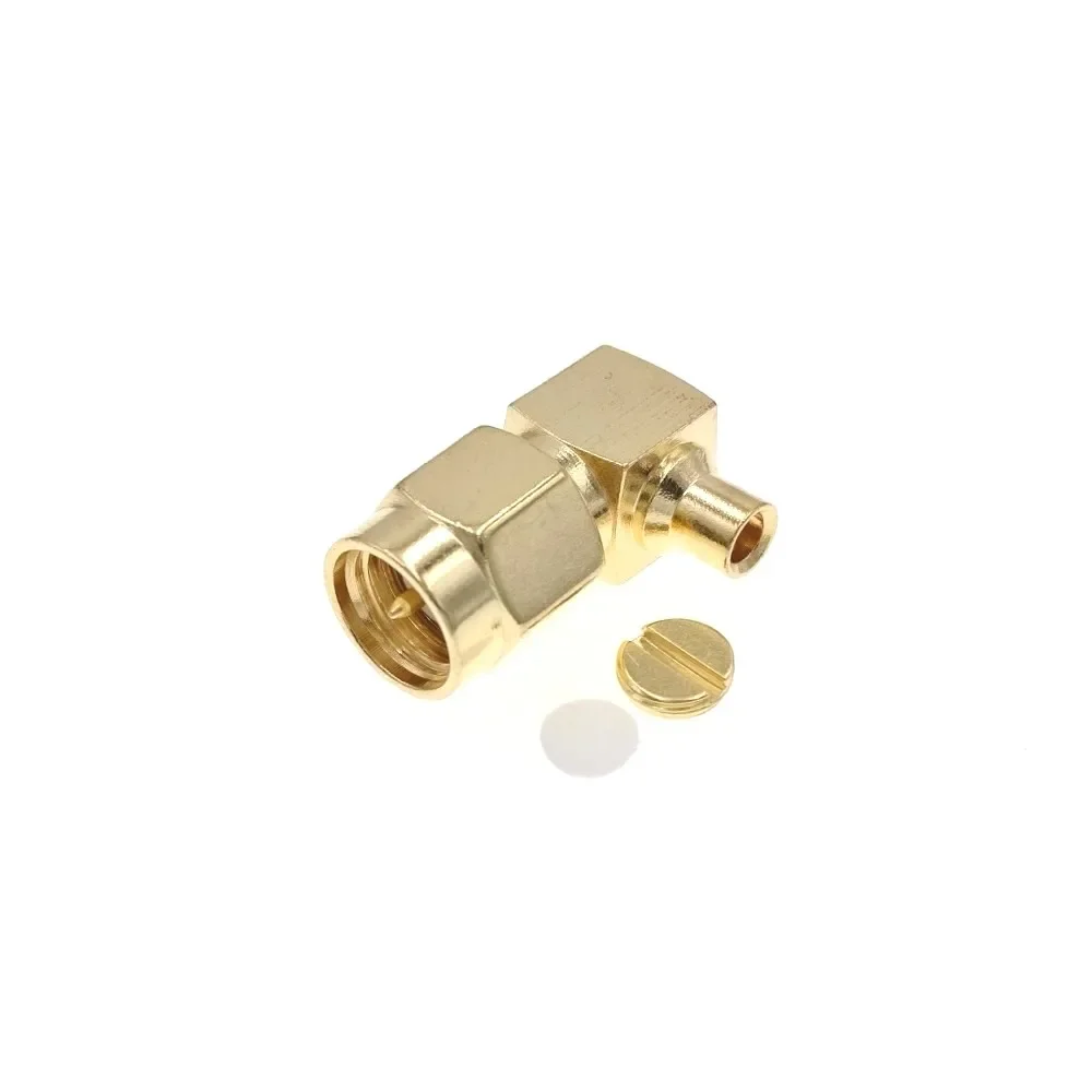 Conector RF semirrígido de soldadura de ángulo recto macho SMA, RG405, 0.086"