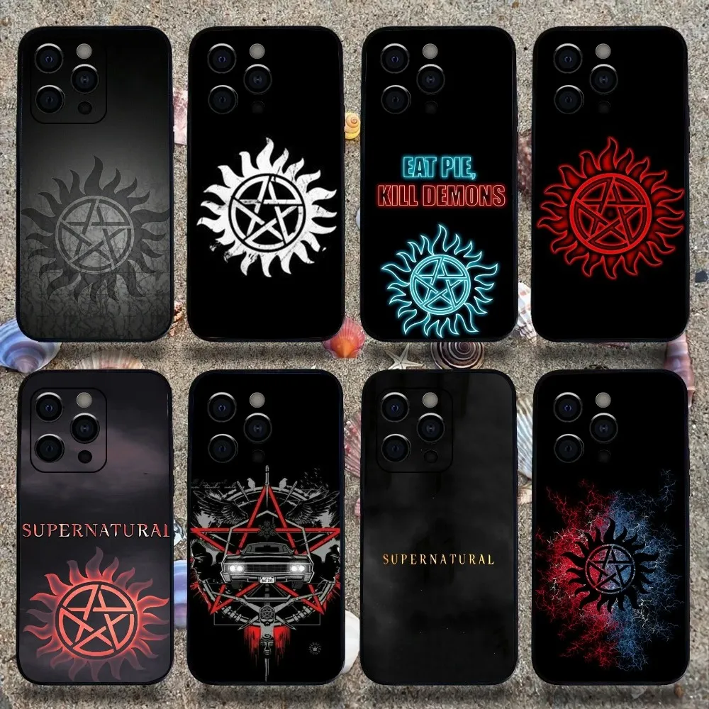 S-Supernatural TV Phone Case For Apple iPhone 15,14,13,12,11,Pro,X,XS,Max,XR,Plus,Mini Soft Black Cover