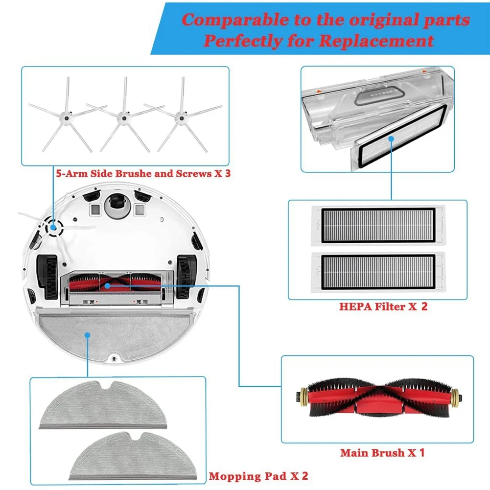 Kit aksesori untuk Xiaomi Roborock S5 Max S6 Max S6 murni S6 MaxV S50 S51 S55 S60 S65 S5 S6 bagian Penyedot Debu