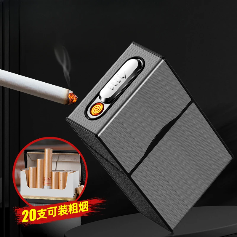 20 USB Charging Cigarette Boxes Creative Windproof and Pressure proof Tungsten Wire Igniter Smoking Accessories